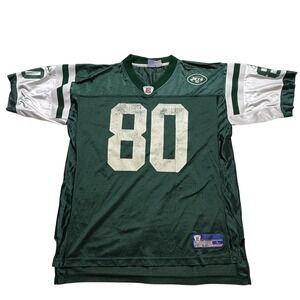NY Jets Wayne Chrebet 80 NFL Reebok Football Jersey Mens L Green Vintage